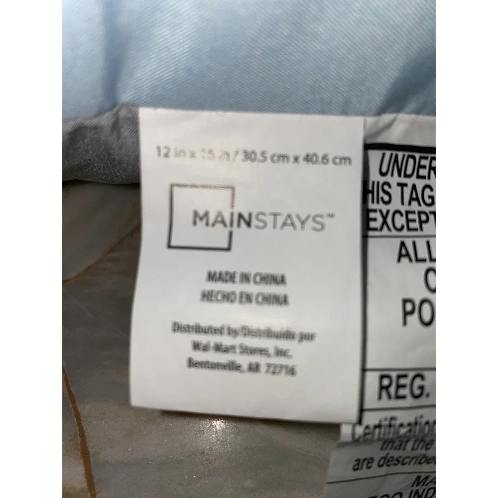 Mainstays Marble Diamond Decorative Pillow Blue Grey White Geometric 12x16